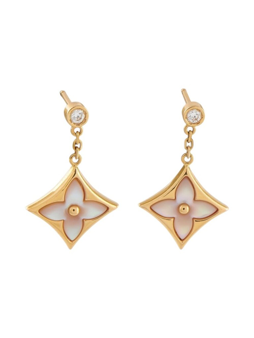 Louis Vuitton Color Blossom 18K Yellow Gold Diamond and Mother of Pearl BB Star